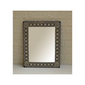 Handmade 20" * 16" Egyptian Mother of Pearl Inlaid Wood Wall Hanging Mirror Frame, Wall Decor, Morocco Wooden Frame