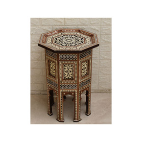 Coffee & End Bedside Table, Moroccan 25" Height Wood Table, Mother of Pearl Inlay Wooden entryway Side Table, Morocco Furnitur, Home Decore