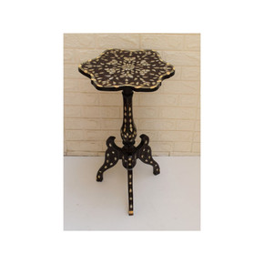 Handcarved Syrian 27" Height Side Table, Mother of Pearl Inlaid Moroccan Table. Wood Side Table, Morocco Furniture, Wooden Coffee Table