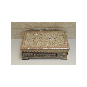 Handmade Mother of Pearl Inlaid Mini Chest with Drawer, Moroccan Dresser, Wooden Jewelry Storage, Makeup organizer, Vanity, Jewelry Box