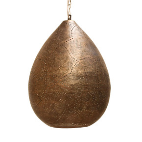 Gold Brass Pendant Light Fixture – Moroccan chandelier-style ceiling lantern handcrafted from brass, perfect for kitchen, patio, porch, or entryway lighting with warm golden glow.