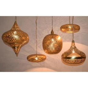 Moroccan brass cluster pendant light multi-light chandelier