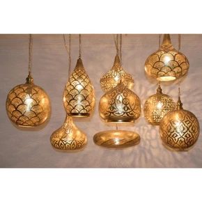 Moroccan brass 9-light chandelier handmade pendant fixture