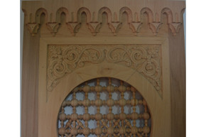 Carved Arabesque Wood Door — Lattice & Spindle, Custom