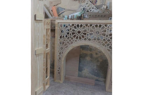 Carved Console Table with Arch — Lattice & Mirror, Custom