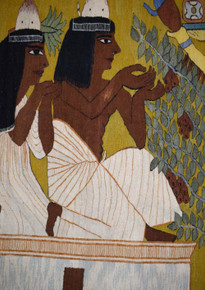 4.9 FT Handwoven Ancient Egyptian Tree Goddess Tapestry -  Kilim Wall Hanging Art