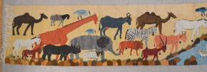 8.0 FT Safari Animal Handwoven Tapestry Wall Hanging Runner Egyptian Kilim Art