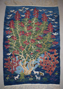 5.3 FT Handwoven Egyptian Kilim Tapestry - Wall Hanging Folk Art