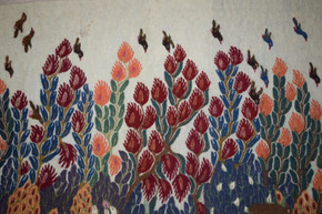 Blossom Plants over the Village handwoven tapestry — view 2