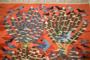 Egyptian Kilim Tapestry Wall Hanging Handwoven Wool Decor Art Folk Art 2.8FT