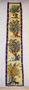 Trees and Animals Runner — handwoven Egyptian wool tapestry, 7.3 ft