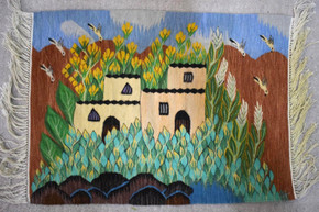 Hand woven egyptian wall hanging tapestry-folk art-2.4 ft-kilim-wall décor art