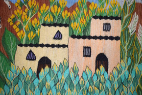 Hand woven egyptian wall hanging tapestry-folk art-2.4 ft-kilim-wall décor art