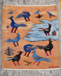 Hand woven 2.4 ft wall hanging tapestry-egyptian folk art-home decor kilim rug