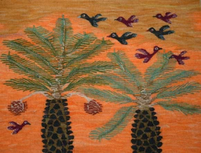Hand woven 3 ft wall hanging tapestry-egyptian folk art-home decor kilim rug