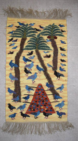 Egyptian kilim rug home decor- 3.7 ft-hand woven tapestry-folk art wall hanging