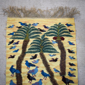 Egyptian kilim rug home decor- 3.7 ft-hand woven tapestry-folk art wall hanging