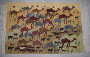 5 ft- hand woven egyptian tapestry-wall art hanging folk art-kilim- home decor