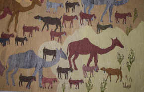 5 ft- hand woven egyptian tapestry-wall art hanging folk art-kilim- home decor