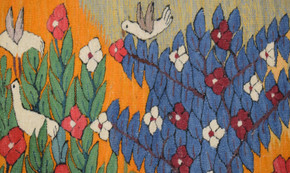Garden Tree in Bloom with Doves handwoven tapestry — view 2