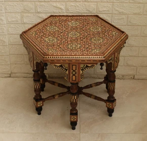 Moroccan Inlay Side Table 20 in Square — detail 1