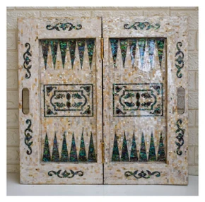 Mother of Pearl Backgammon Board 25.5 in