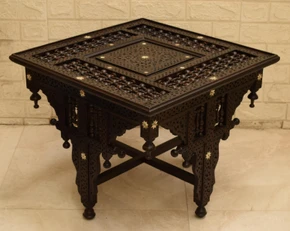 Mashrabiya Coffee Table with Mother of Pearl Top — view 2