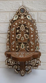 Syrian Mother of Pearl Wall Shelf 20 in — detail 1