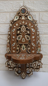 Syrian Mother of Pearl Bracket Shelf in Mahogany — view 2