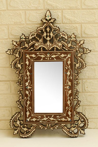 Syrian Mother of Pearl Mirror 27 in — detail 1