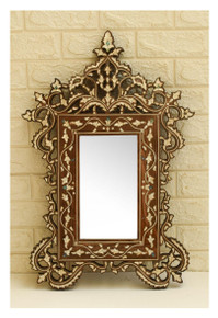Syrian Crested Mother of Pearl Mirror, 27 in
