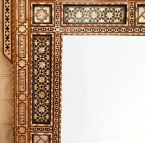 Moroccan Inlaid Mirror Frame 36 × 30 in — detail 1