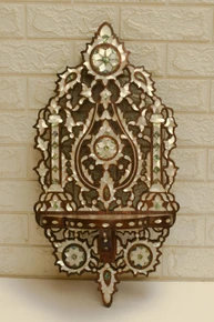 Syrian Mother of Pearl Wall Shelf 24 in — detail 1