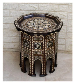 Syrian Octagon Inlay Table 19.7 in