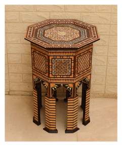 Mother of Pearl & Bone Octagon Table 24 in