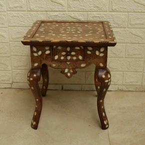 Vintage Syrian Side Table 15 in — detail 1