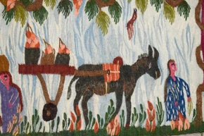 Grape Harvest handwoven tapestry — view 2