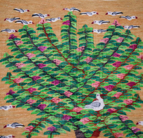 Tree and Ducks handwoven tapestry — view 2