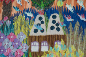 Dovecote and Flower Garden handwoven tapestry — view 2