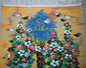 Flower Garden and Doves handwoven tapestry — view 2