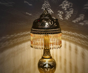 vintage beaded table lamp