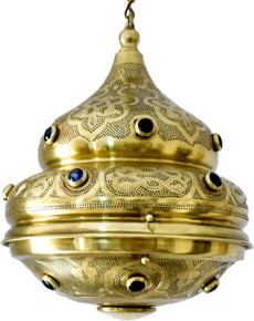 jeweled brass ceiling light