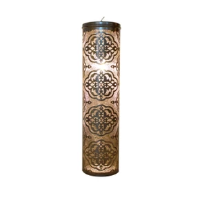 Tall Silver Moroccan Pendant Lamp - Brass