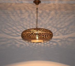 Moroccan hanging brass lamp