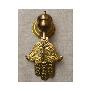 Morocco Door Knocker, Egyptian Handmade Brass Hand of Fatima Door Knocker, Oxidize Brass Hamsa Khamsa Handle, Moroccan Home Decor Hanger