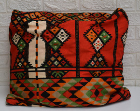 28 * 25" Egyptian Bedouin Kilim Cushion Cover, Decorative Pillow Cover, Moroccan Home Decor, Boho Nomad Throw pillow, Tribal Cushion