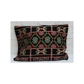 25 * 17" Egyptian Bedouin Kilim Cushion Cover, Decorative Pillow Cover, Moroccan Home Decor, Boho Nomad Throw pillow, Tribal Cushion #19 - front view