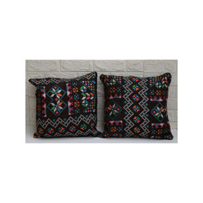 Set of 2 Egyptian Bedouin Kilim Cushion Cover, Decorative Pillow Cover, Moroccan Home Decor, Boho Nomad Throw pillow, Tribal Cushion #05