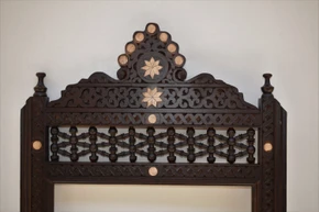 Syrian Inlaid Mirror with Shelf 32 in — detail 1