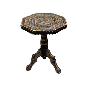 Unqiue Handmade Pedestal Side Table, Mother of Pearl Inlay Morocco Table, Moroccan Furniture, Wooden Table, Coffee Table, Home Decor